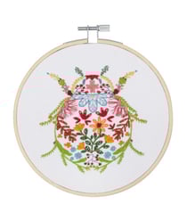Kit de Broderie Insecte avec cercle en bois de 15 cm – Trimits Multicolore