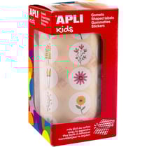 Rouleau de gommettes rondes - 20 mm - Motif fleurs - Apli