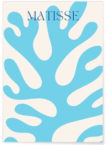 Affiche Matisse 'Feuillage Bleu' – Forme végétale épurée | A3 : 29,7x42cm
