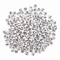MégaCréa DIY - Perles lettres noir et blanc 0,7 x 0,3 cm 40 g