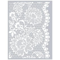 Pochoir pâte polymère Dentelle florale 11,4 x 15,3 cm