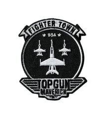Écusson imprimé “Fighter Town” – Top Gun – 72x79mm️ Multicolore