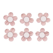 Sticker déco:Fleurs papier av.demi - perle, rosé, av.dot adhésif, 20 pces