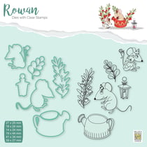 Matrices de découpe et tampons transparents Nellie's Choice - Souris et arrosoir - 12 pièces