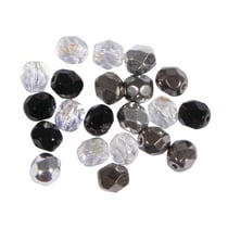 Perle facettée en verre, ø 6mm, cristal, 6 mm ø, boîte 50 pces
