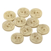 Bouton 2 trous mouton 15mm Beige