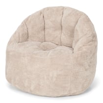 Pouf bouclette beige