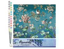 Peinture par Numéro Figured'Art - Fleurs et Oiseaux 2 - Kit de Loisir Créatif DIY Numéro d'Art Complet - 40x50cm sans châssis en bois