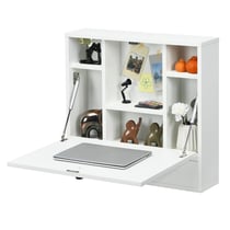Bureau mural multifonctionnel 60 x 15 x 57 cm avec étagères pratiques