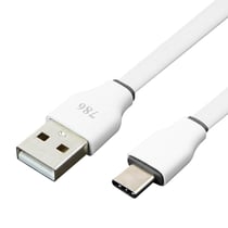 Câble USB vers USB type C 3m charge et synchronisation rapide - Blanc