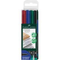 4 feutres - Indélébile - Permanent - Pointe moyenne - Faber-Castell - Multimark