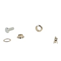 Lot de 10 oeillets 15mm couleur argent et outil