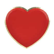 8 Assiettes Coeurs Rouge