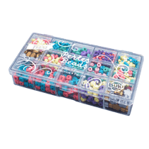 boite de perles en bois couleurs