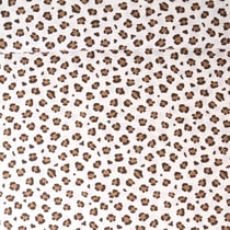 Tissu Popeline de Coton  fauve Gaia sur fond Beige clair - Au mètre