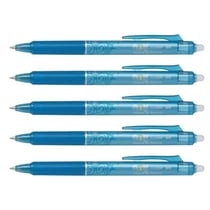 Lot de 5 Stylos Roller Rétractables Frixion Ball Clicker Pointe Fine Turquoise