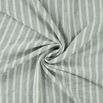 Tissu aspect Lin rayé Vert d'eau