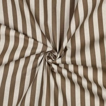 Tissu Toile Canvas enduit aspect Lin rayé Marron