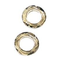 Swarovski Elements anneau en cristal facetté, ombre or, 14 mm, boîtee 1 pce