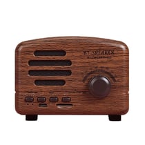 Mini Enceinte Bluetooth Rétro Portable Radio Support Carte TF Bois 6H Autonomie YONIS