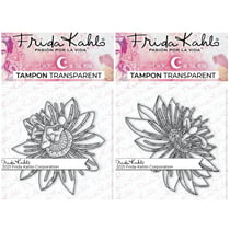 2 Tampons transparents - Passiflore 1 + Passiflore 3 - 9,5 x 6,5 cm