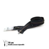 Fermeture éclair Z18 - double curseur Séparable 6mm -70 cm