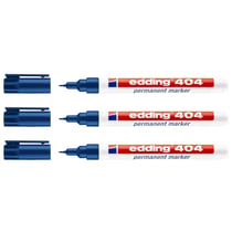 Lot de 3 marqueurs permanents - EDDING - 404 - Pointe ronde ultra fine 0,75 mm - Bleu