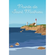 Tableau mural encadré illustration pointe de Saint-Mathieu 65x97 cm