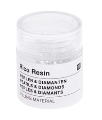 Mélange de Perles, Diamants et Globules pour Résine - Créez des Bijoux Éblouissants - Rico Design Argent