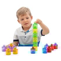 18 pots colorés translucides - Jouet créatif et éducatif