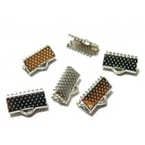 30 embouts PINCES ATTACHE RUBANS metal argente 13 x 7 mm - creation bijoux perles
