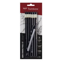 Kit de dessin Tombow Mono - 6 crayons graphite et porte-gomme - Pour débutants et confirmés