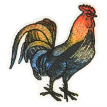 Ecusson thermocollant coq 3,5 cm x 4,5 cm