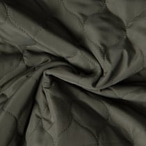 Tissu Doudoune matelassé Garance sur fond Vert kaki foncé