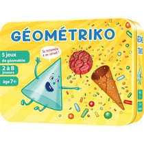 Géométriko - Asmodee - 4 jeux de géométrie - Quizz, rami, 7 familles ou pendu - Dès 7 ans