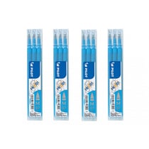 Lot de 4 étuis de 3 recharges FriXion pointe 0,7mm turquoise Pilot