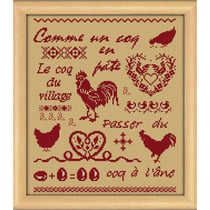 LUC - Kit Point Compté Marquoir Coq et Poules