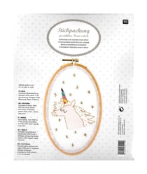 Kit de broderie Licorne avec cadre tambour - Rico Design Or