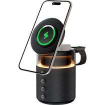 FORCE PLAY Enceinte Bluetooth et Station de Charge Sans Fil Induction MagSafe 15W Noir