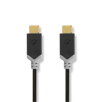 Nedis Câble de Charge et de Données 3.2 Gen 1 USB-C Mâle vers USB-C Mâle 60W 5 Gbps 2m Noir / Or