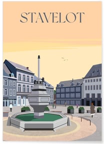 Affiche ville Stavelot | A3 : 29,7x42cm