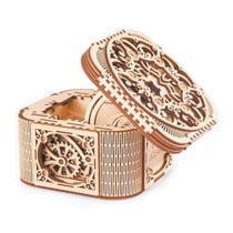 Coffret à bijoux puzzle 3D en bois - GRAINE CREATIVE - 190 pièces - Bois naturel - Boîte à trésors dorée