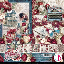 12 papiers scrapbooking 20 x 20 cm Ciao Bella BOHEMIAN BURGUNDY