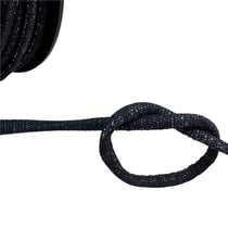 Bobine 25m cordon tresse métallisé bleu marine/argent 6mm