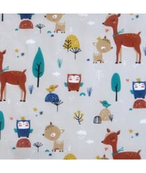 Tissu enfant coton bichette de 150 cm de largeur Gris vendu par 50 cm