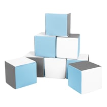 Lot cubes XXL mousse 8 pcs blanc, bleu clair, gris