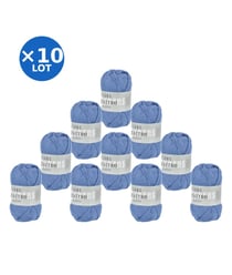 Lot de 10 pelotes QUATTRO de Lang Yarns – 500 g de coton mercerisé 10 Bleu