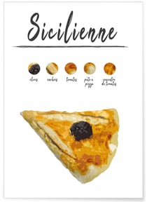Affiche Pizza Sicilienne | A3 : 29,7x42cm