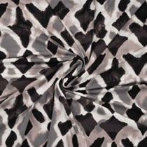 Tissu Jersey Viscose imprimé Losanges destructurés sur fond Noir