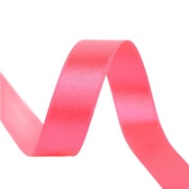 Bobine 25m ruban satin double face Rose Fluo fabriqué en France